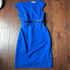Calvin Klein Blue Slim Fit Lined Dress